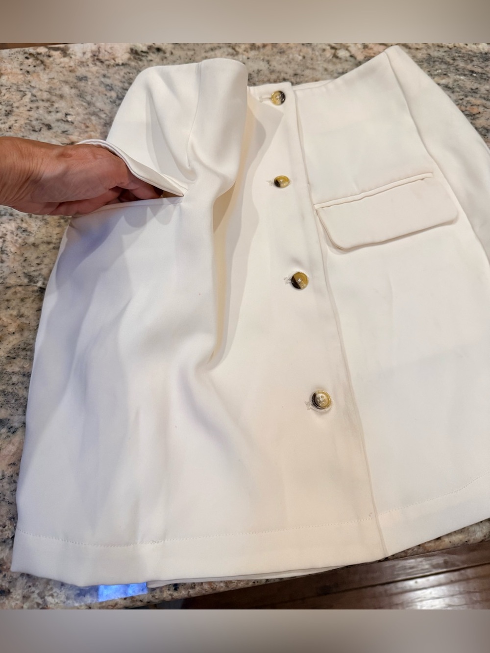 Lovers + Friends White Button Front Lined Mini Skirt Size S NWOT - Picture 6 of 11